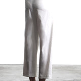 Issey Miyake women's 7/8 trousers with high waist beige