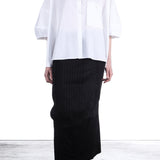 Rundholz Damen Bluse Baumwolle oversized weiß