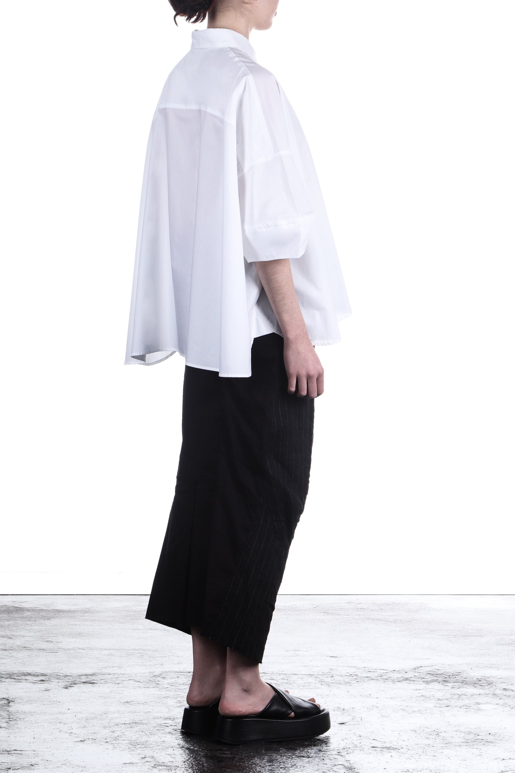 Rundholz Damen Bluse Baumwolle oversized weiß