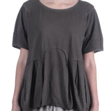 Rundholz Damen Kurzarm Shirt Oversize ash