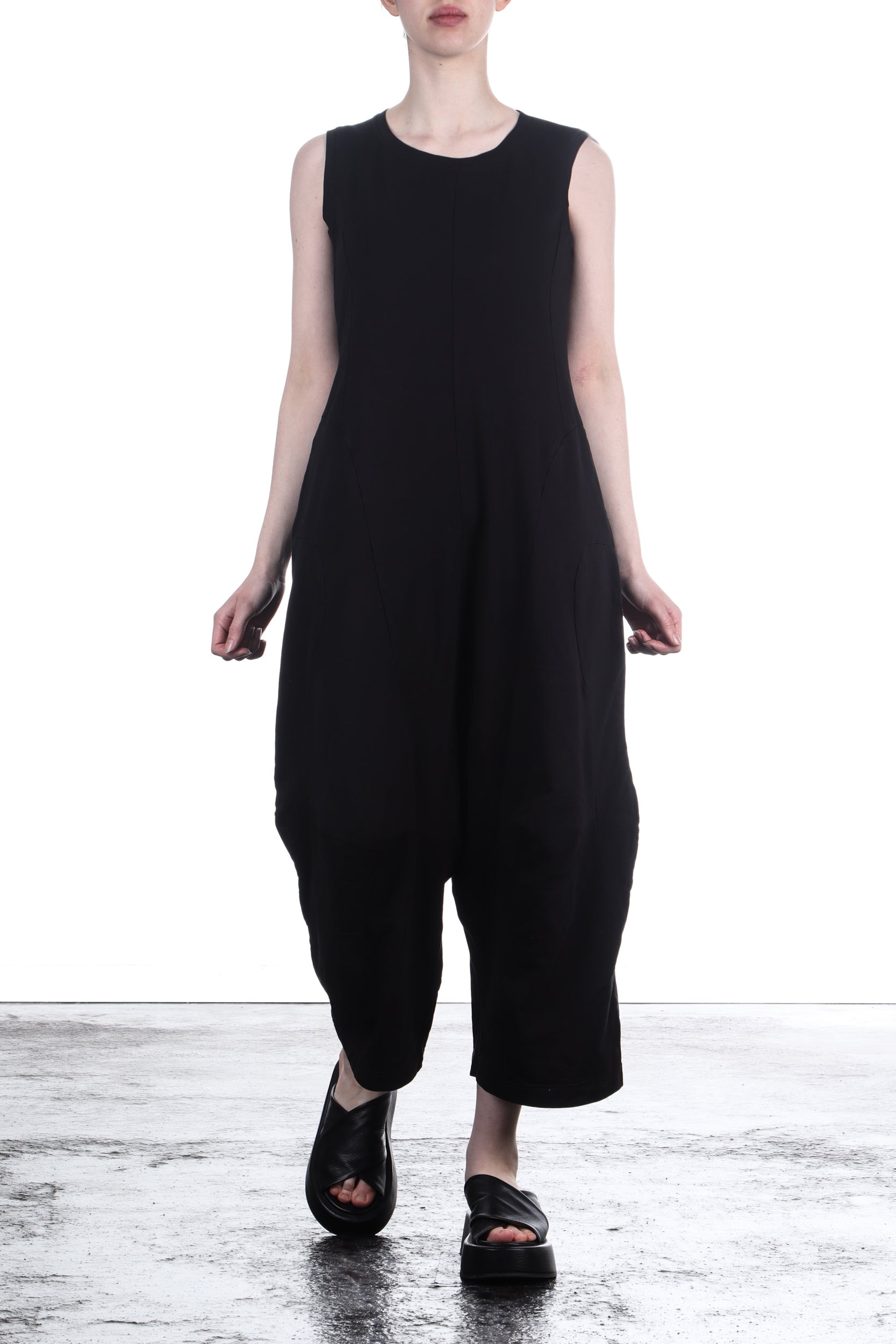Rundholz Damen Stretch-Overall Baumwolle schwarz