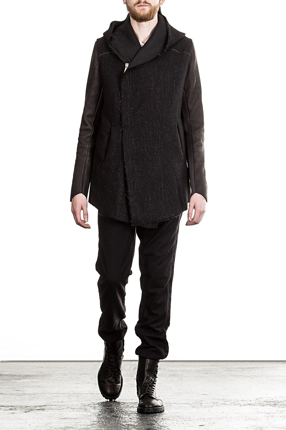10sei0otto Herren Jacke mit Kapuze schwarz