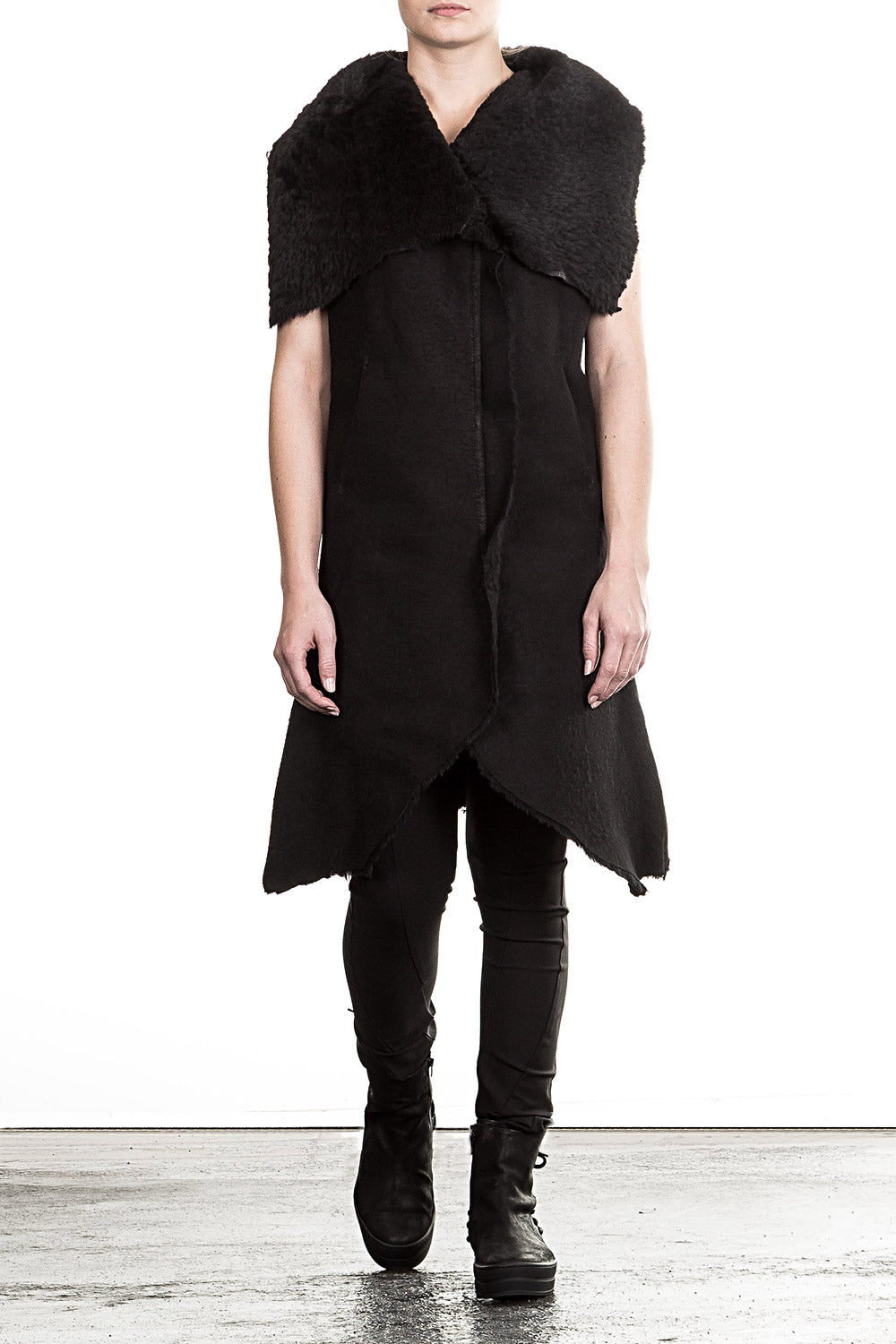 10sei0otto Damen Lederweste Avantgarde schwarz
