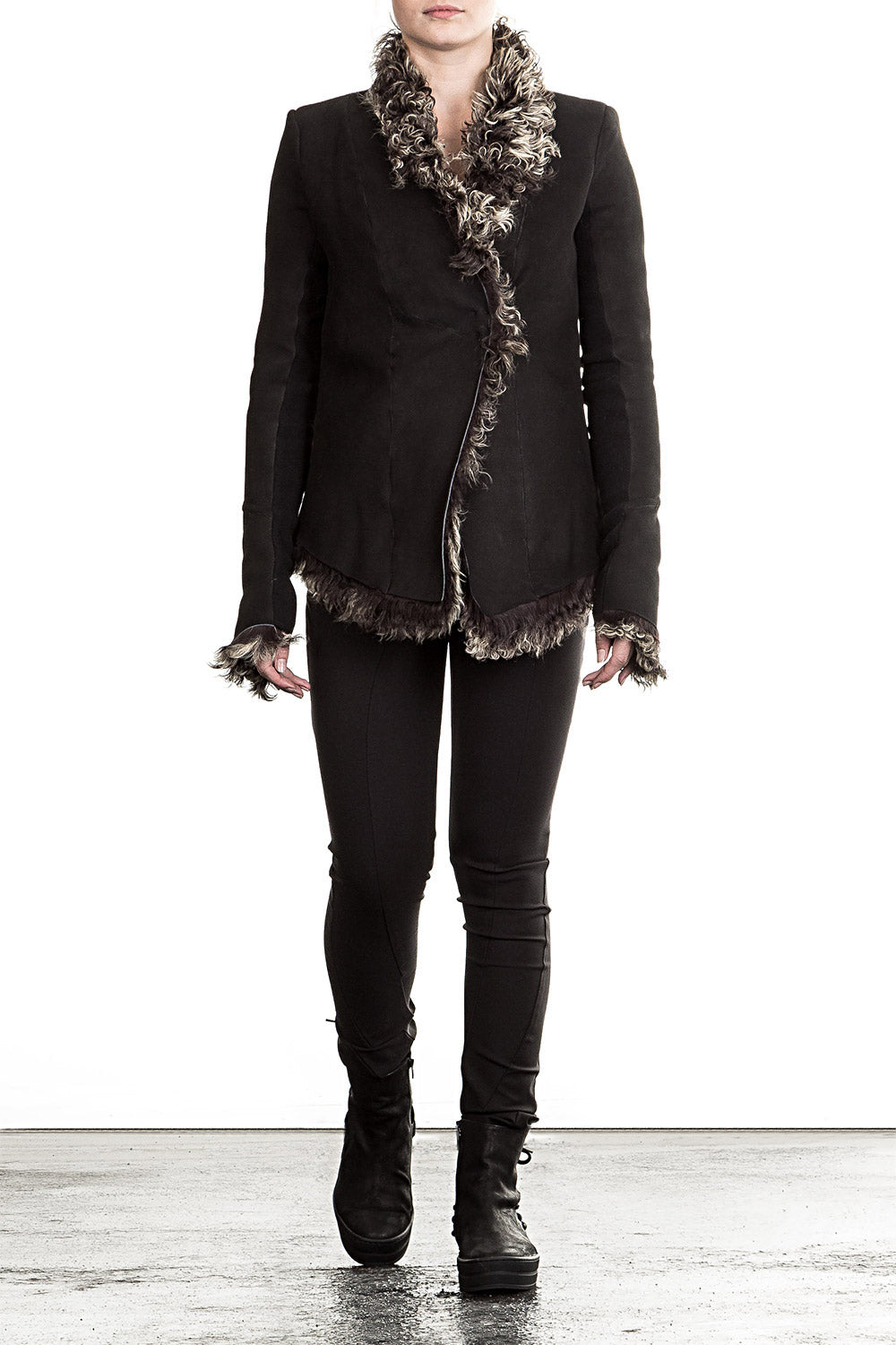 10sei0otto Damen Lammfelljacke Avantgarde schwarz