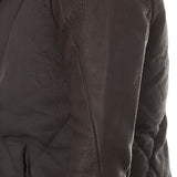 10sei0otto Herren Leder Daunenjacke mit Kapuze schwarz