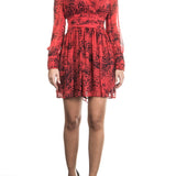 Pierre Balmain Seidenkleid Leo Print rot
