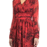 Pierre Balmain Seidenkleid Leo Print rot
