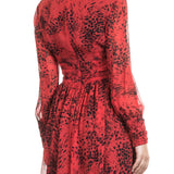 Pierre Balmain Seidenkleid Leo Print rot