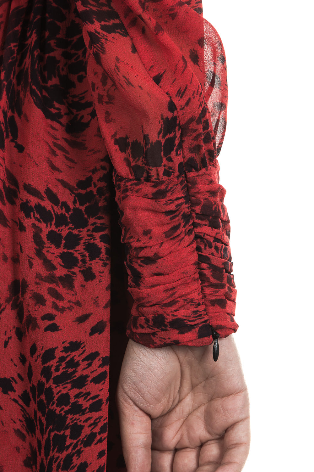 Pierre Balmain Seidenkleid Leo Print rot
