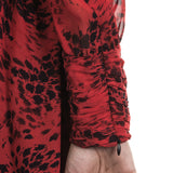 Pierre Balmain Seidenkleid Leo Print rot