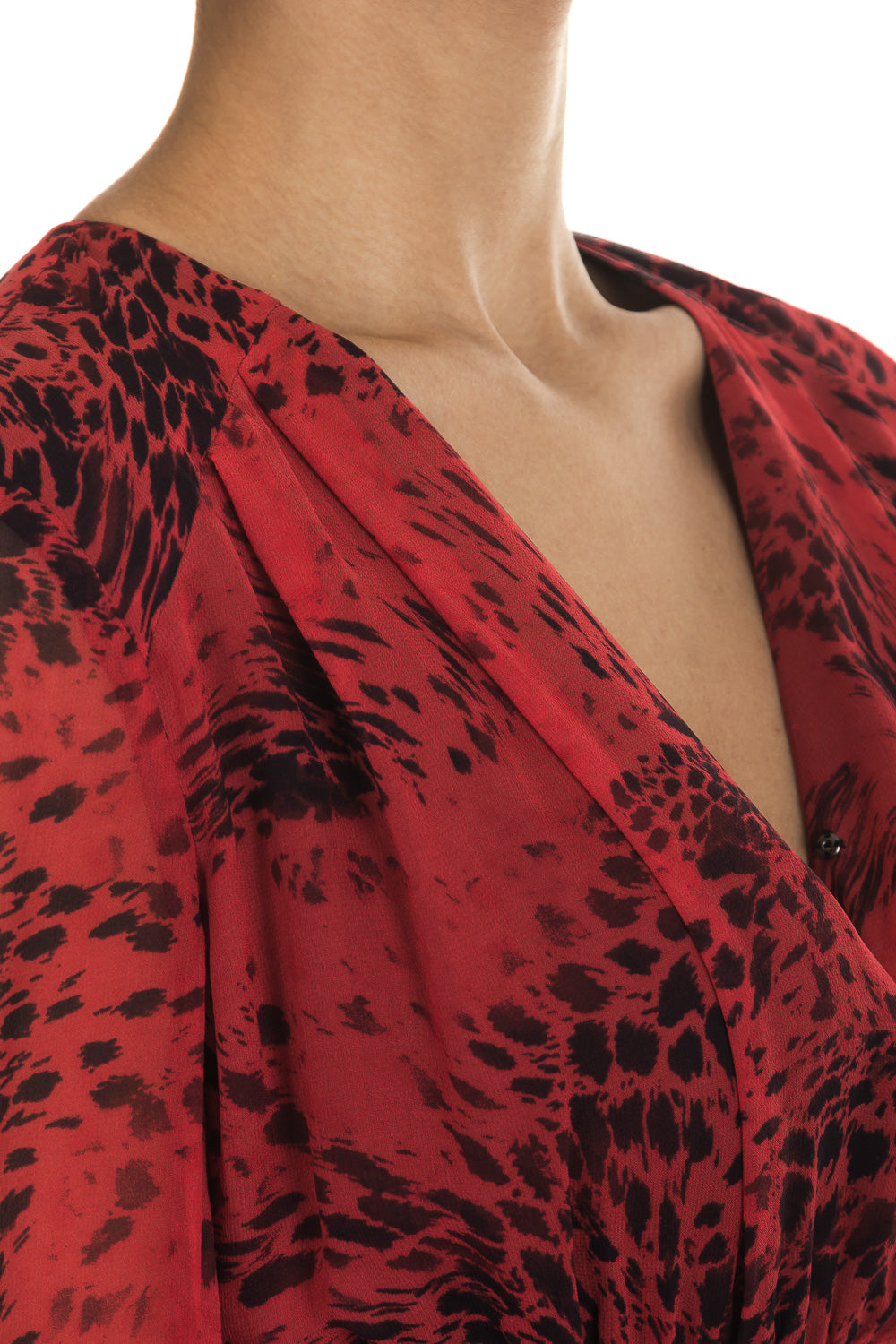 Pierre Balmain Seidenkleid Leo Print rot