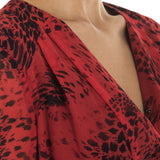 Pierre Balmain Seidenkleid Leo Print rot