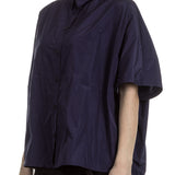 Katharina Hovman Damen Bluse oversized blau