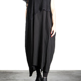 Yohji Yamamoto Damen Kleid Mit Netzapplikation schwarz