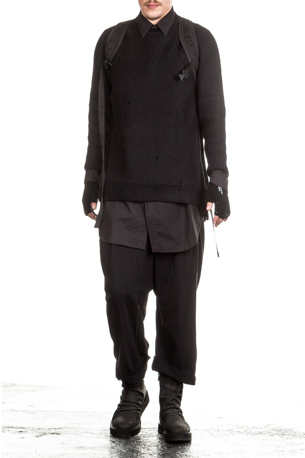 Julius Herren Grobstrick Pullover schwarz