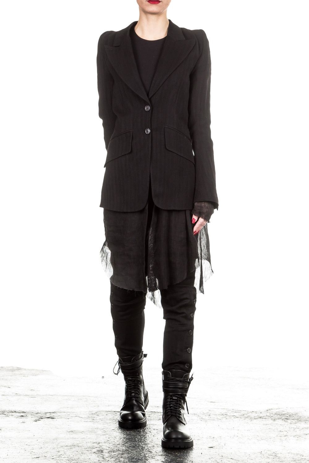 Ann Demeulemeester Damen Gehrock schwarz