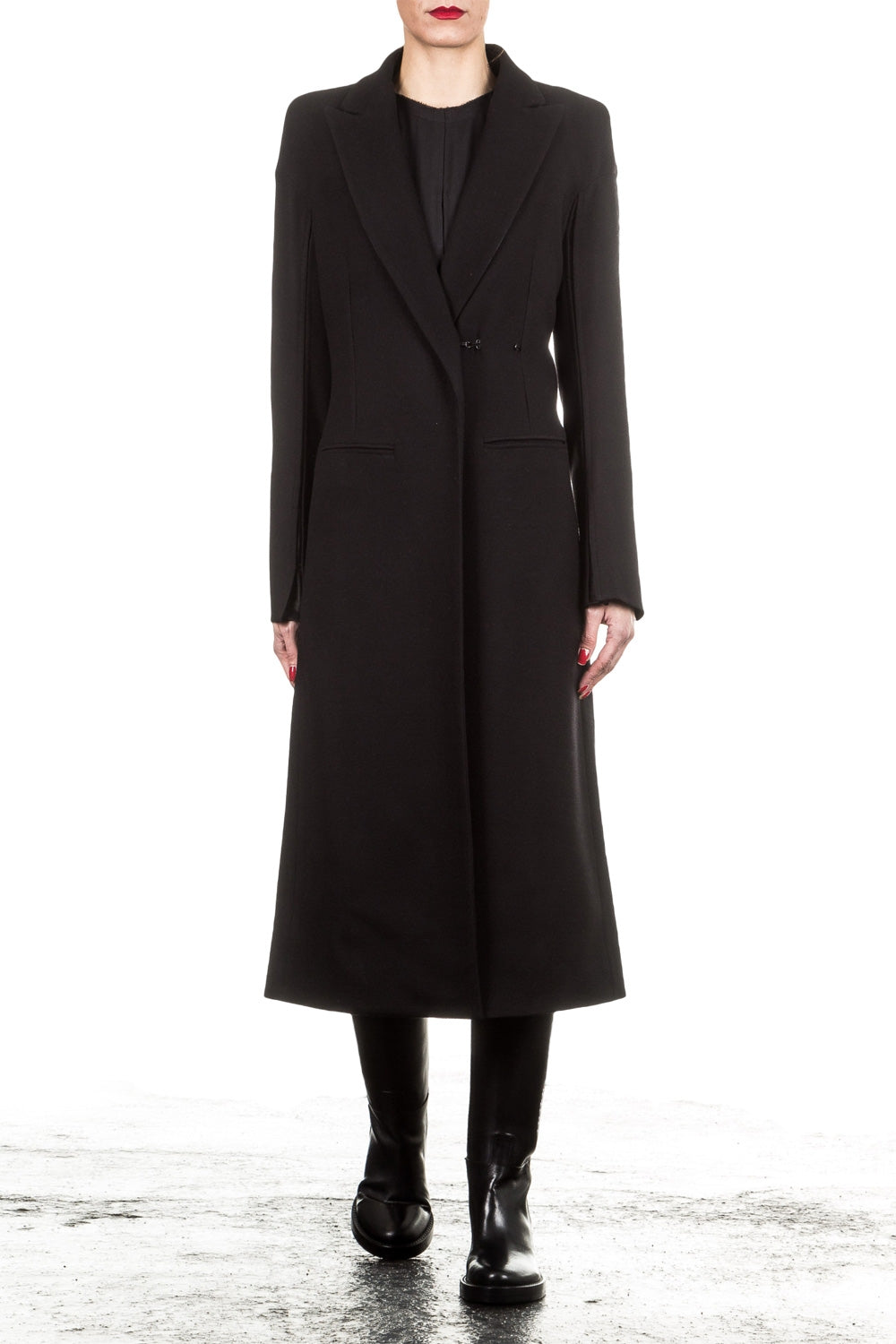 Ann Demeulemeester Damen Wollmantel schwarz
