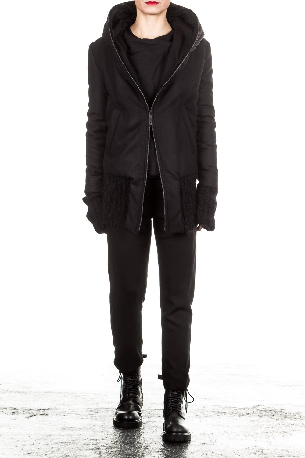 Ann Demeulemeester Damen 7/8 Wollhose Avantgarde schwarz