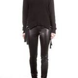 Helmut Lang Damen Strickcape Ripp schwarz