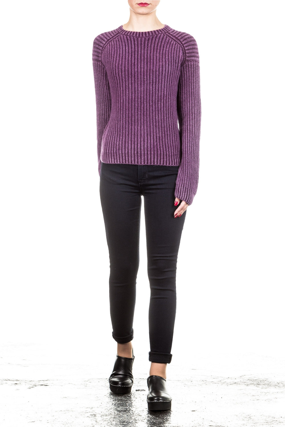Iris von Arnim Damen Kaschmir Pullover ARKANSAS brombeer