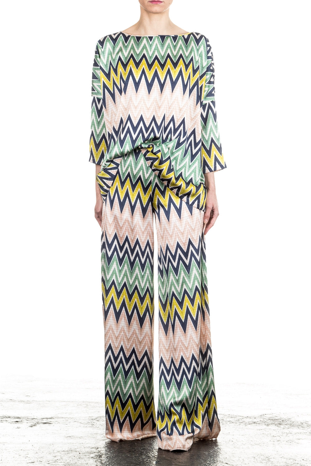 M Missoni Damen Hose Zick Zack Print multicolour