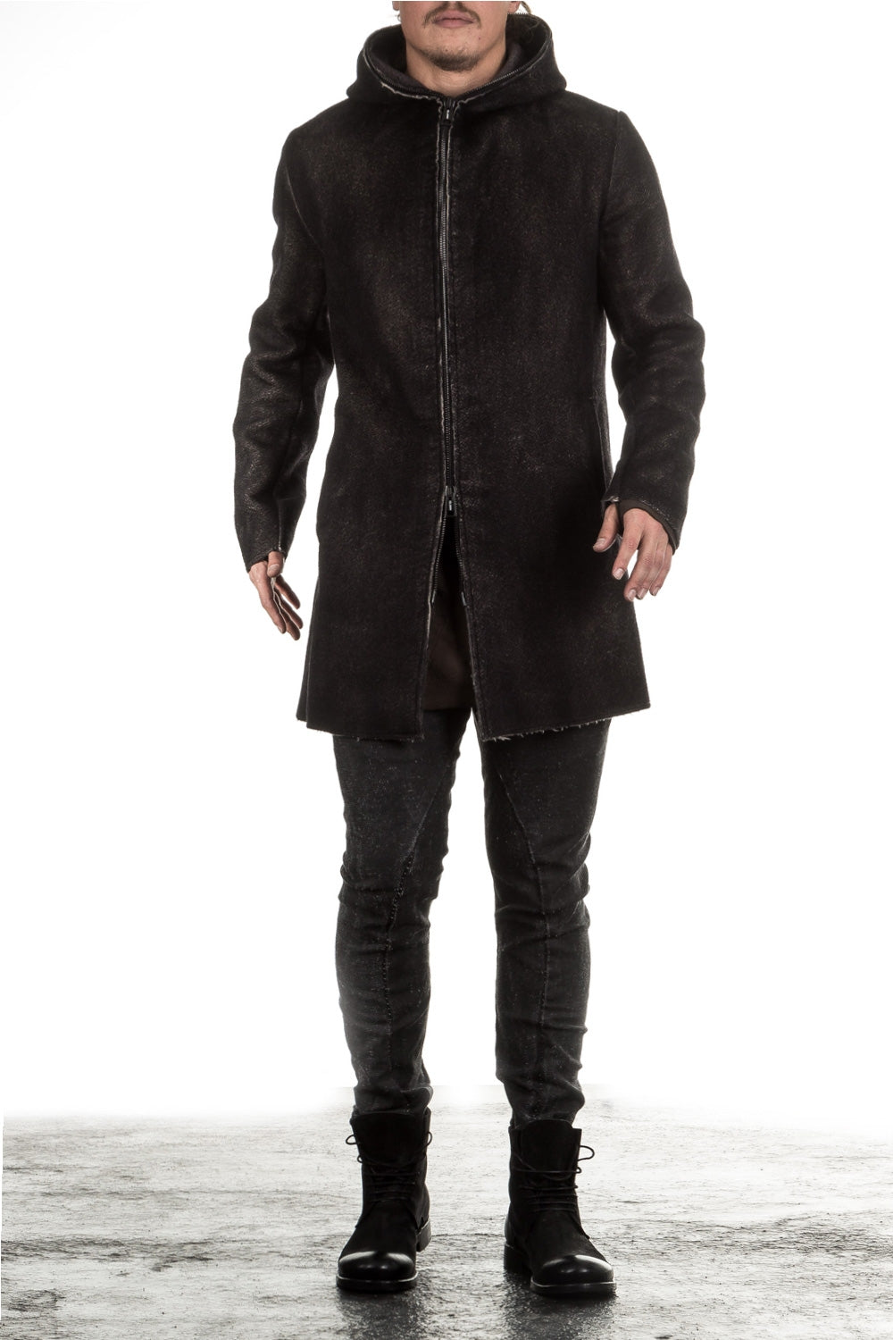 AVANT TOI Herren Kaschmir Mix Kapuzenjacke schwarz