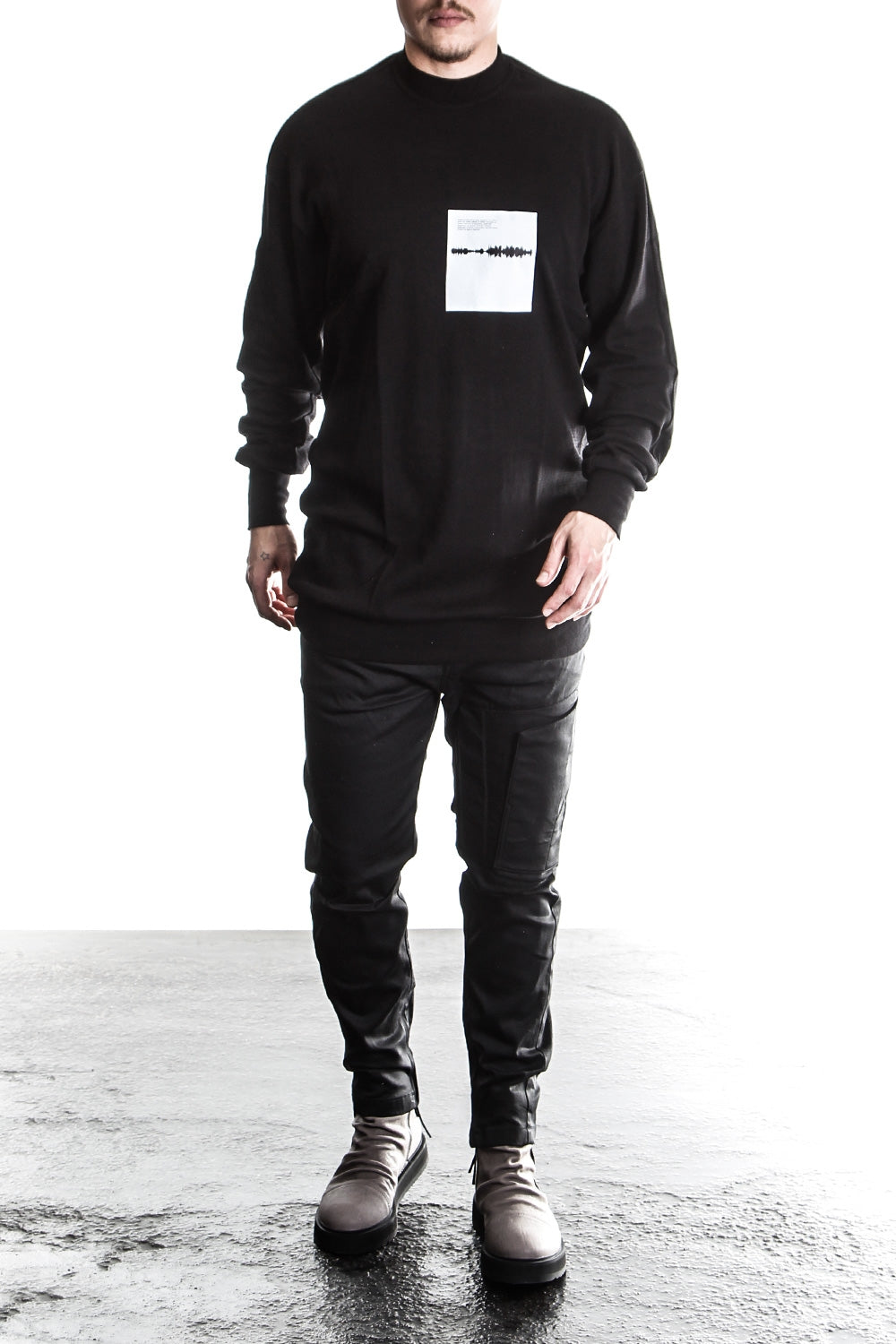 Julius Herren Oversized Langarm Sweatshirt schwarz