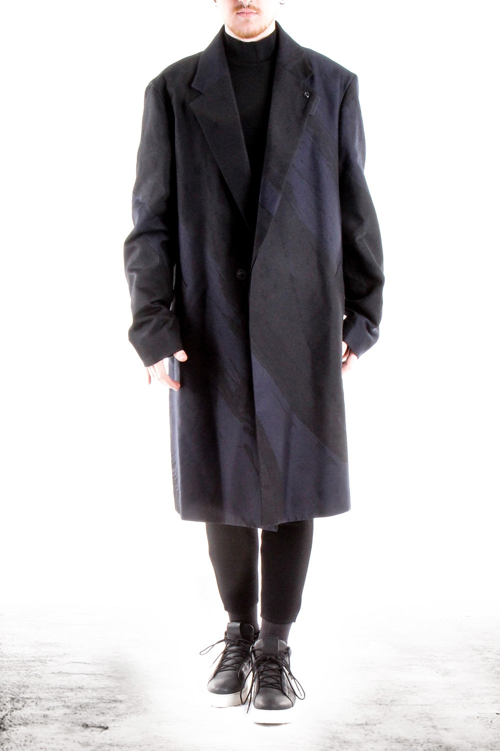 ISSEY MIYAKE Herren Mantel bicolor schwarz