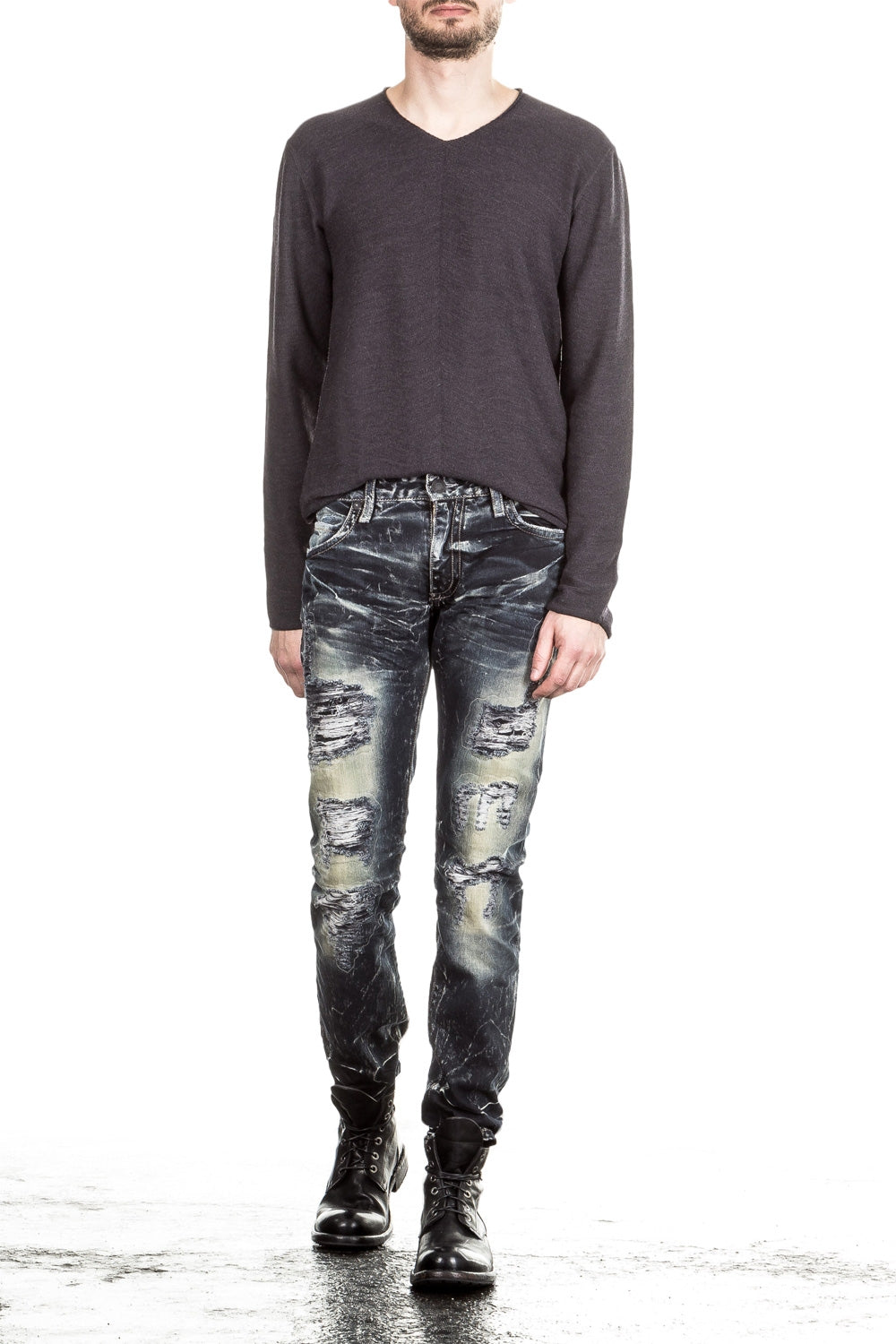 Robin`s Jean Herren Jeans MARLON SKINNY mit Nieten blau