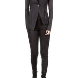 Isabel Benenato Leder Leggings schwarz