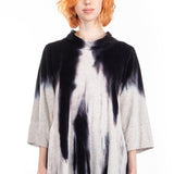 Gilda Midani Damen Samtkleid Cocoon schwarz weiss