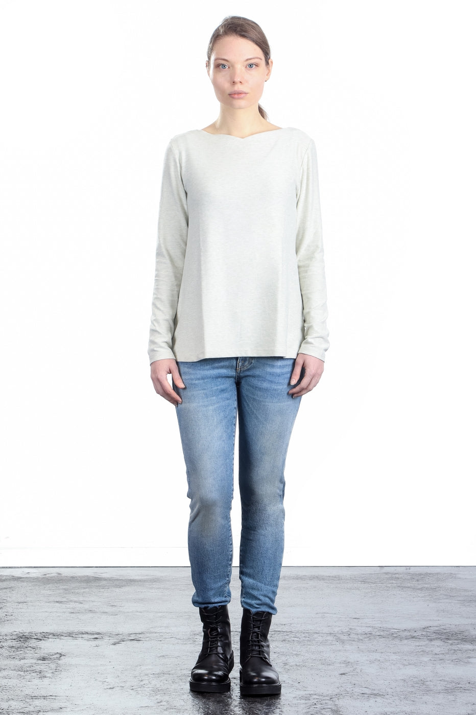 The Swiss Label Damen Langarm Shirt wollweiß