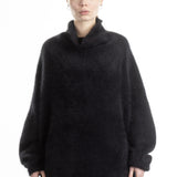 Rundholz Damen Strick Tunika oversized schwarz