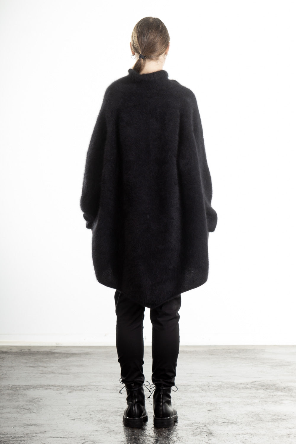 Rundholz Damen Strick Tunika oversized schwarz