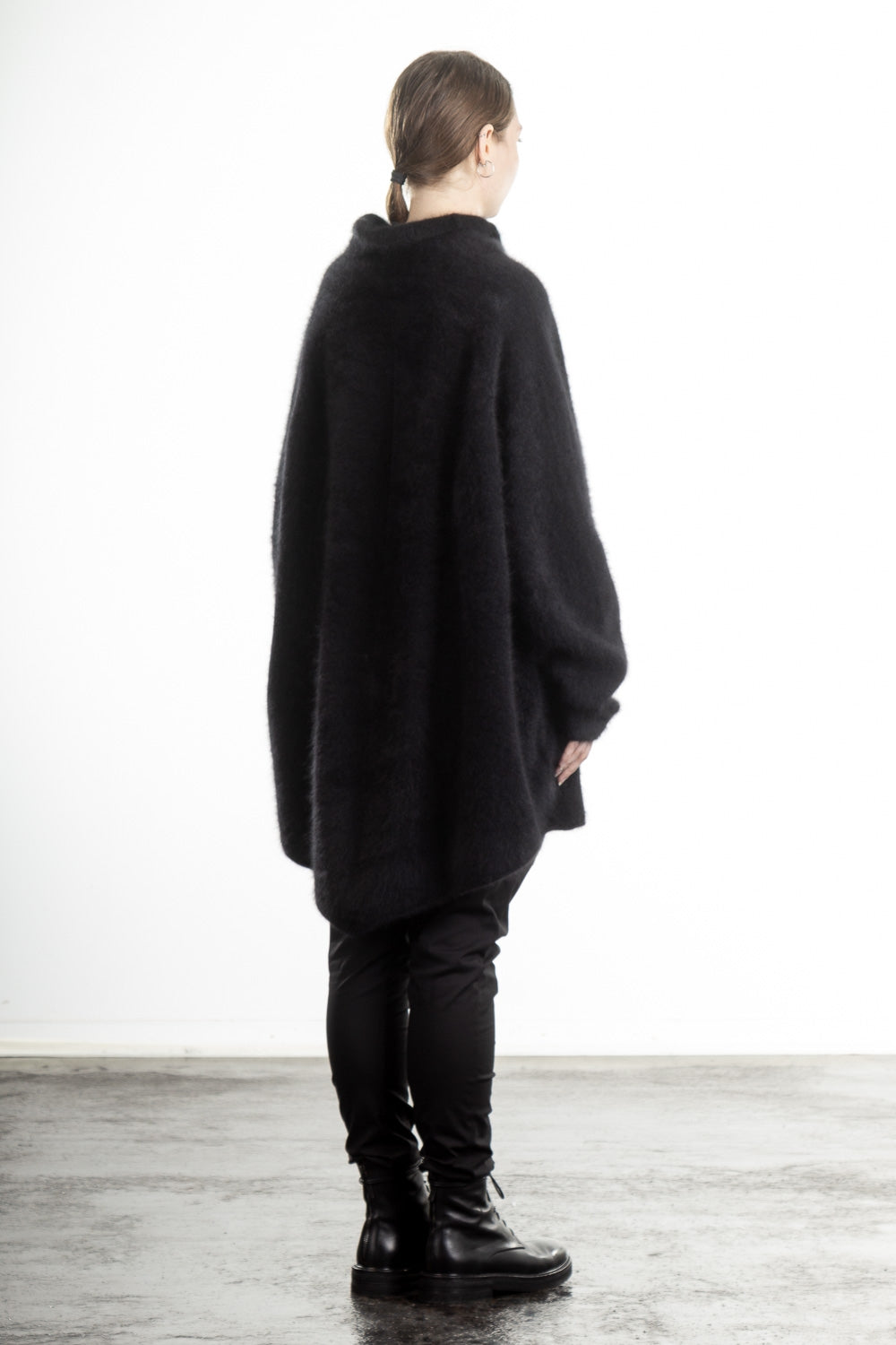 Rundholz Damen Strick Tunika oversized schwarz