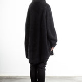 Rundholz Damen Strick Tunika oversized schwarz
