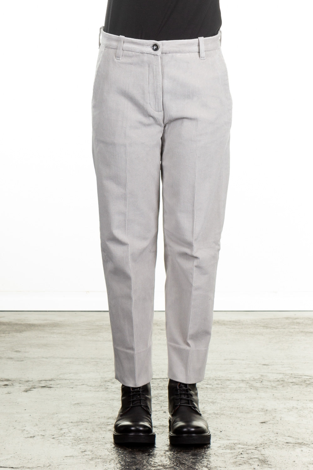 Nine In The Morning Damen Cropped Cordhose Lavinia wollweiß
