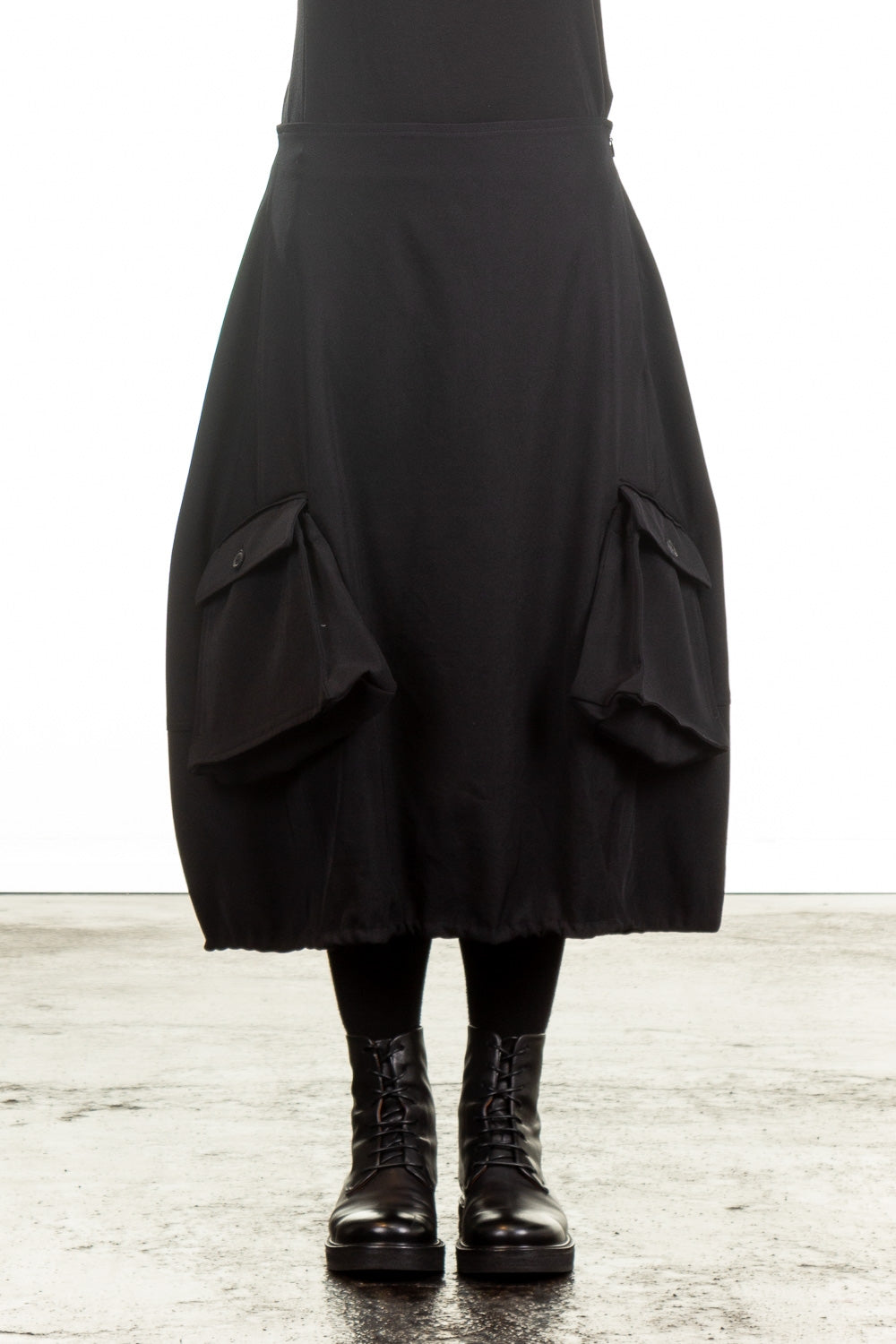 Rundholz Damen Midirock schwarz