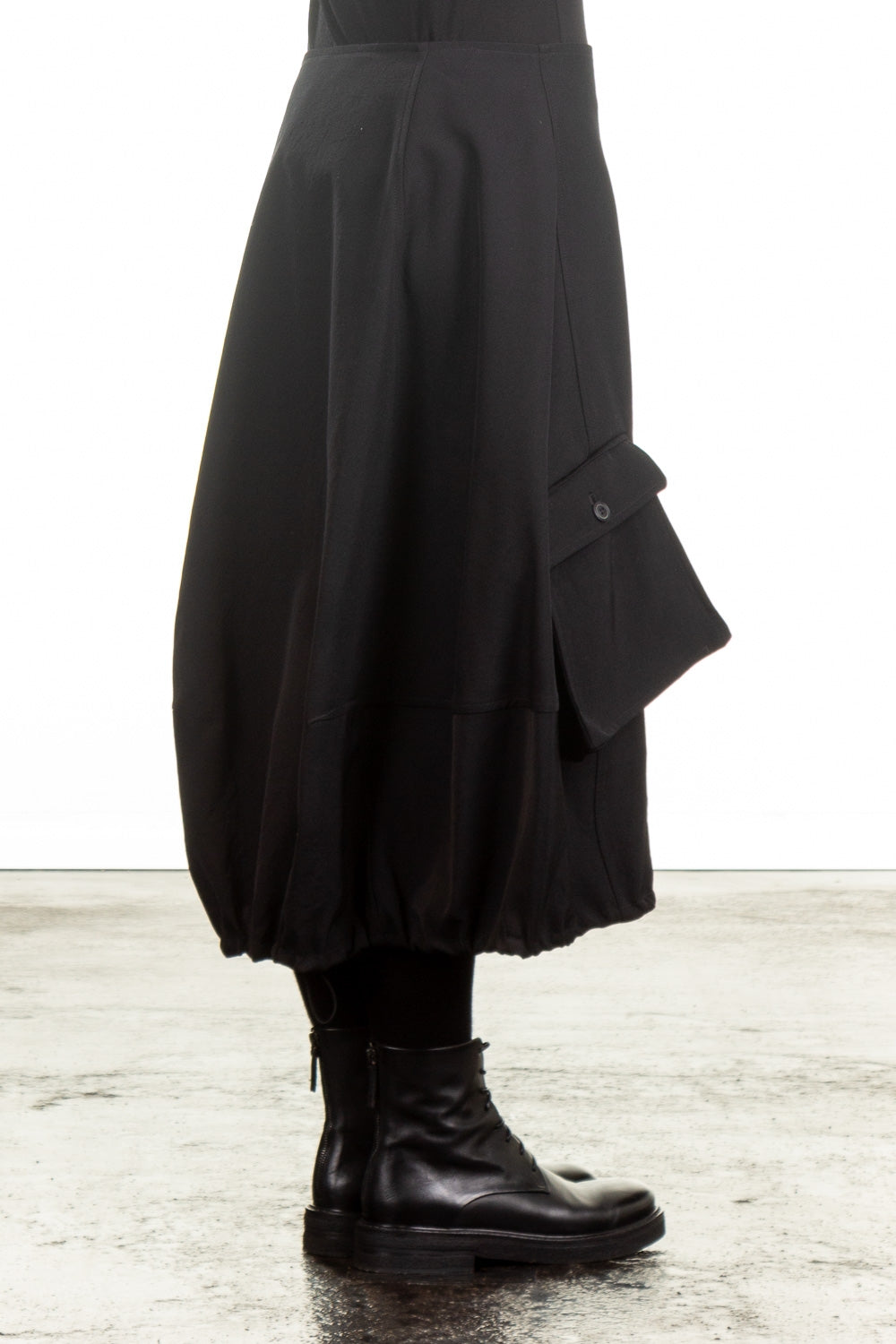 Rundholz Damen Midirock schwarz
