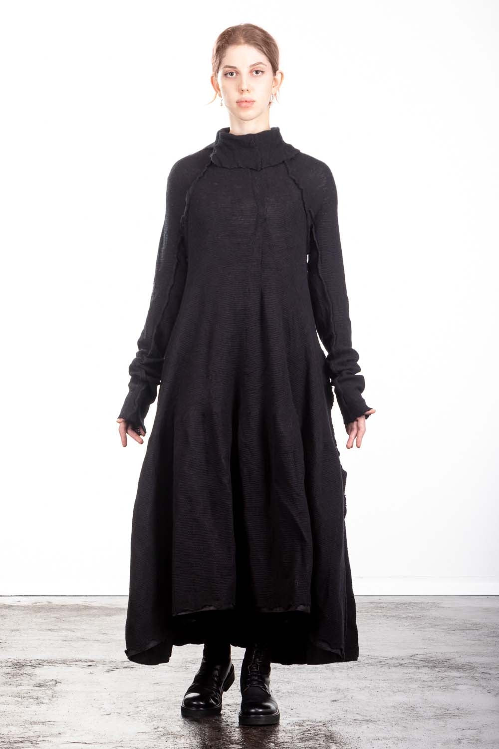 Rundholz DIP Damen Strickkleid Avantgarde schwarz
