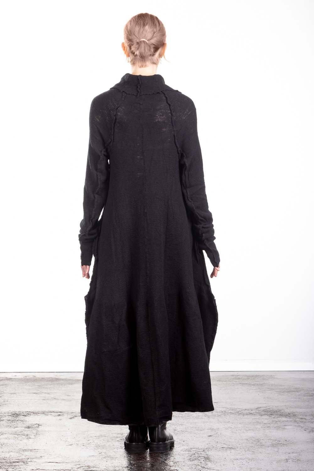 Rundholz DIP Damen Strickkleid Avantgarde schwarz