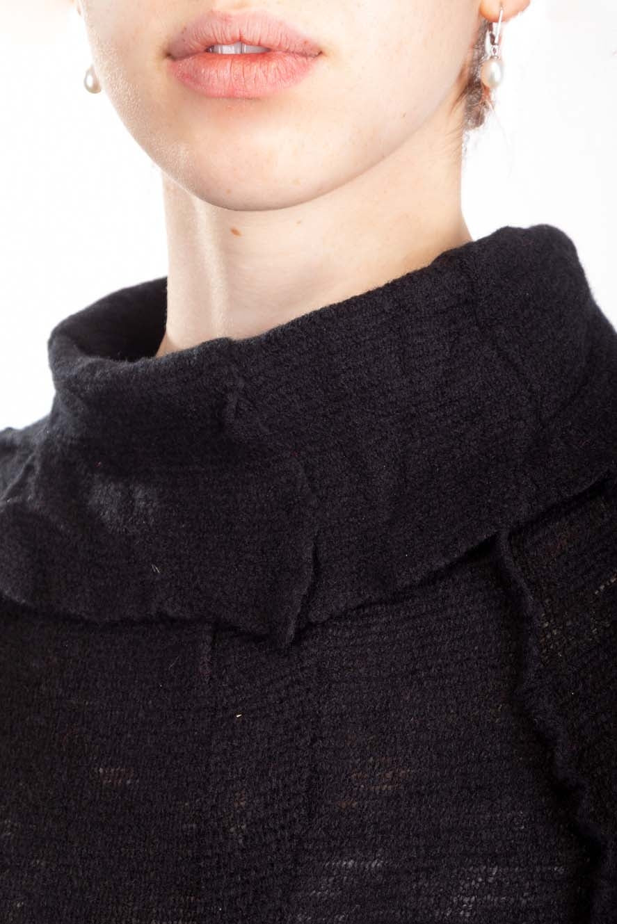 Rundholz DIP Damen Strickkleid Avantgarde schwarz