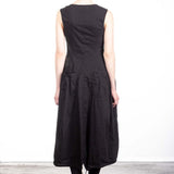 Rundholz Damen Midikleid Avantgarde schwarz
