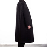 Apuntob Damen Avantgarde Mantel in A-Linie schwarz