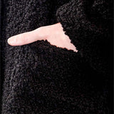 Apuntob Damen Avantgarde Mantel in A-Linie schwarz