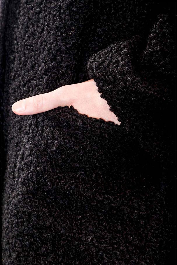 Apuntob Damen Avantgarde Mantel in A-Linie schwarz