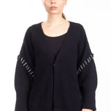 Y`s Yohji Yamamoto Damen Strick Cardigan Oversized schwarz