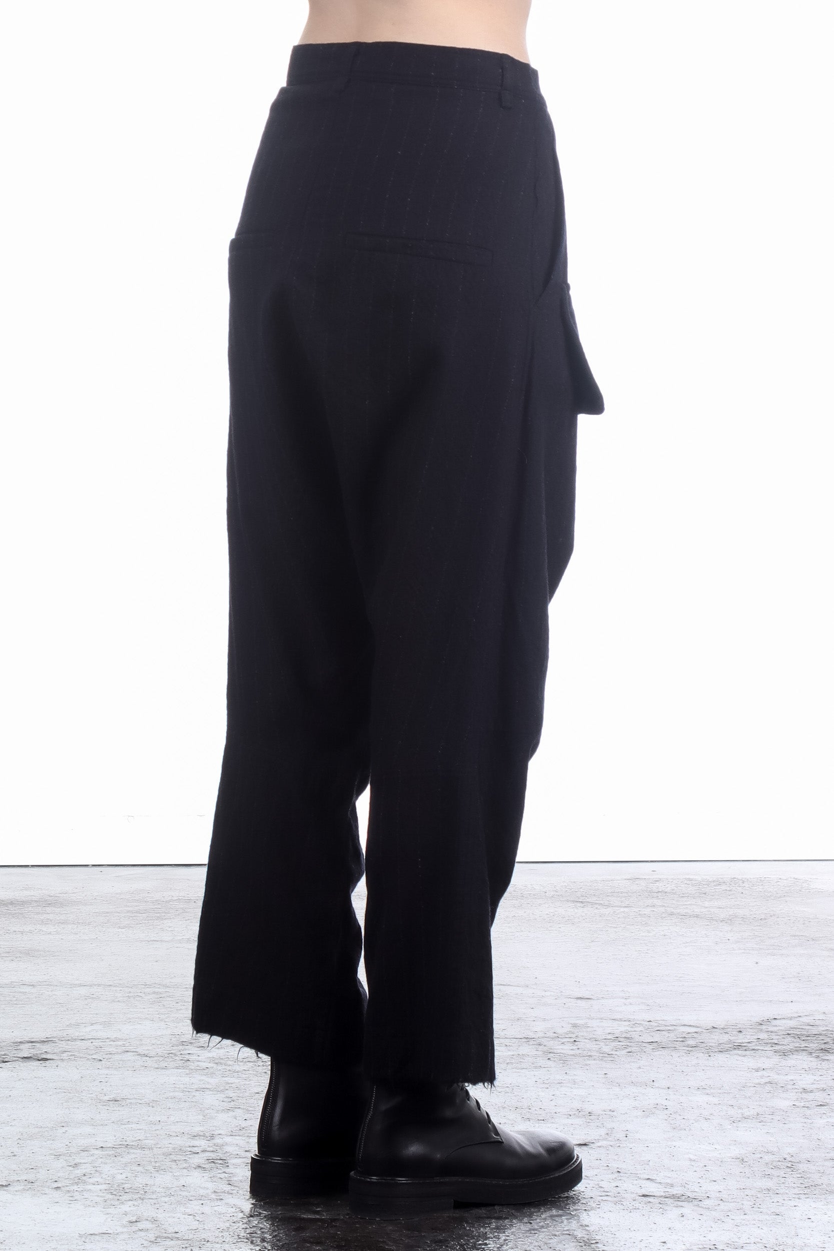 Rundholz Damen Sarouelhose Wolle black stripe