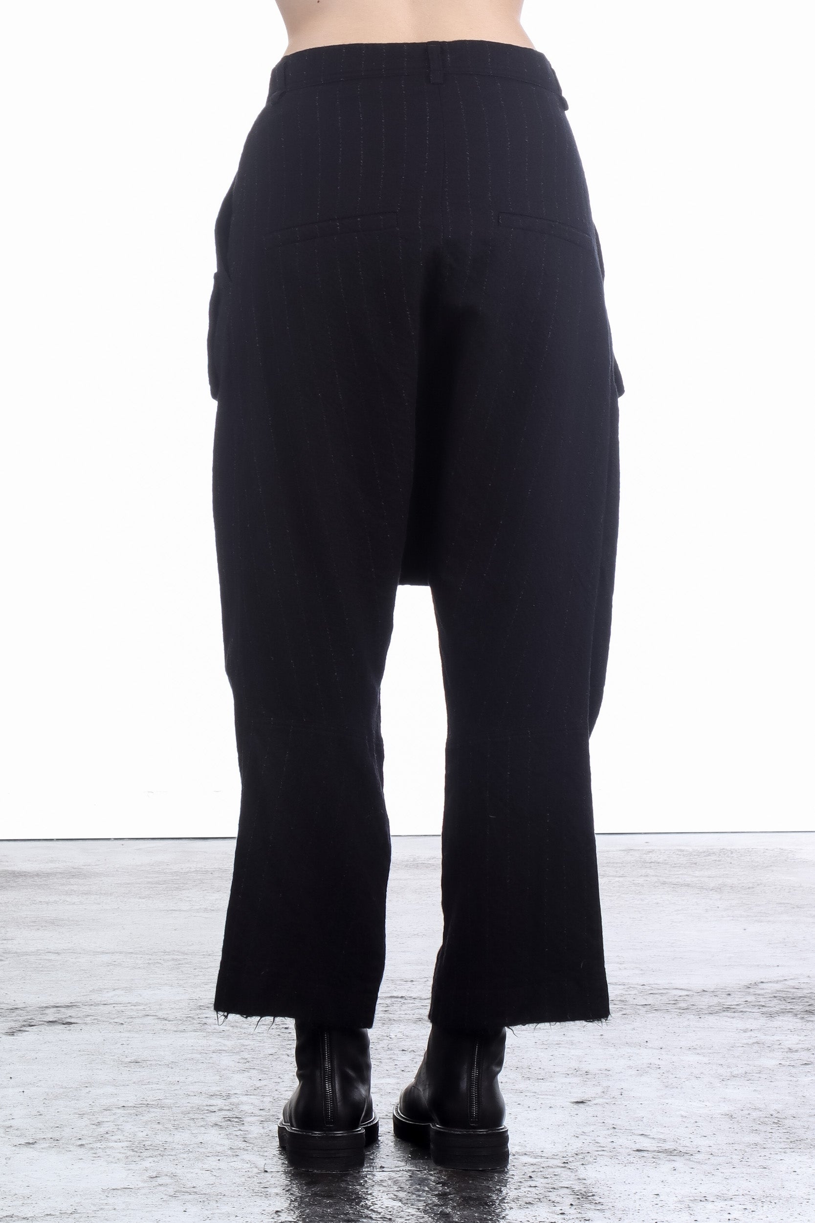 Rundholz Damen Sarouelhose Wolle black stripe