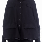Rundholz Damen Woll Jacke Oversized black stripe